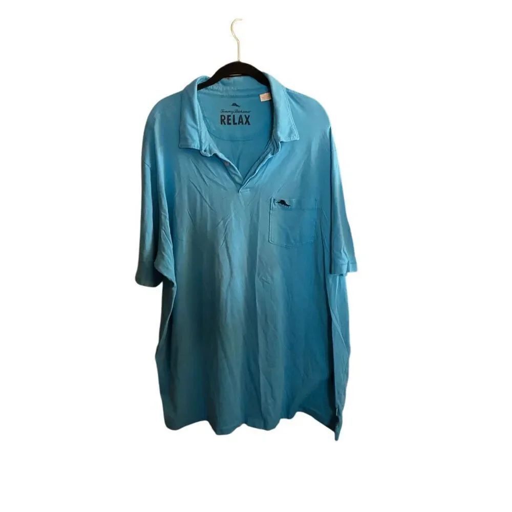 Tommy Bahama men’s blue Pima cotton polo shirt size XXL